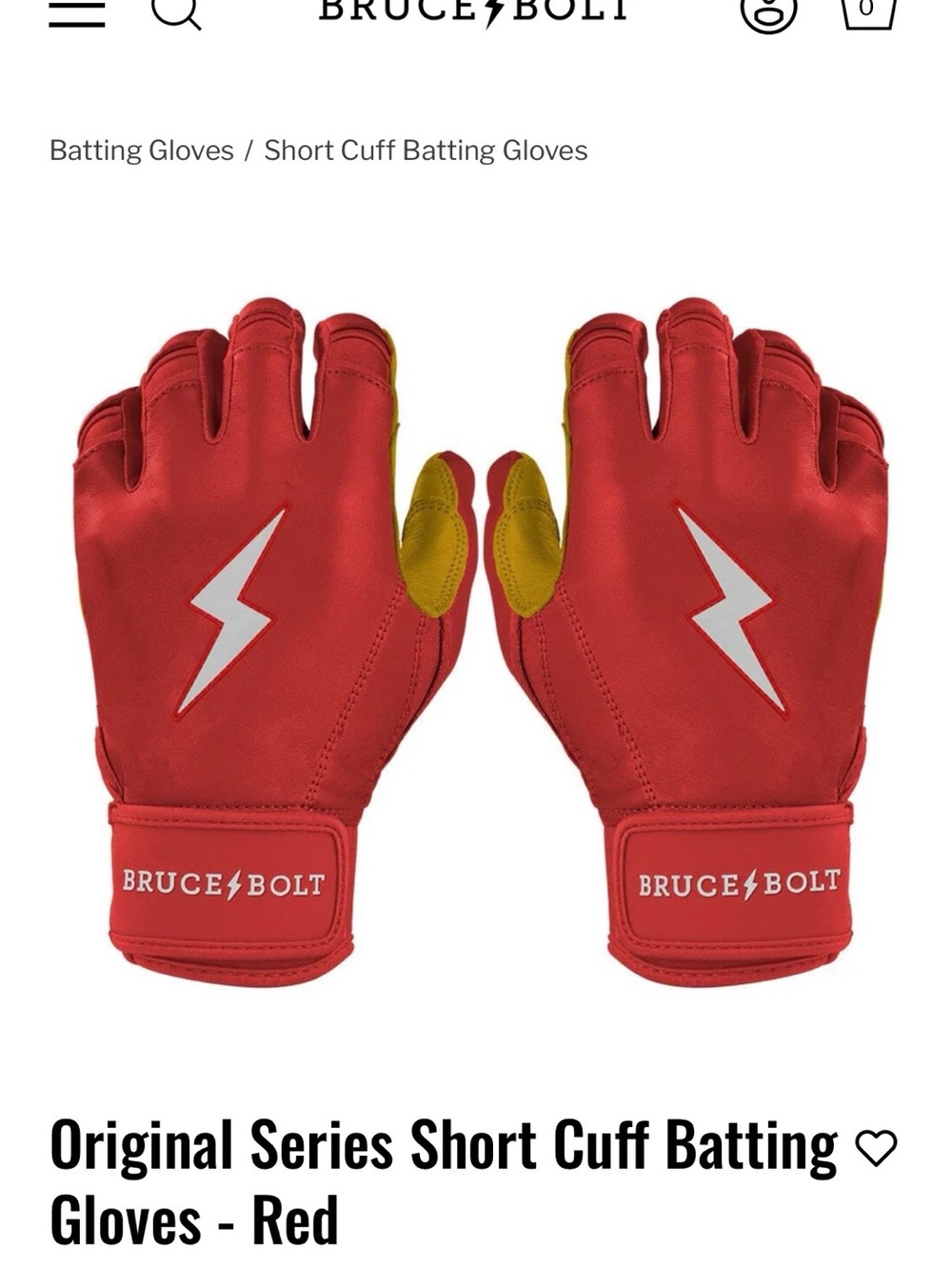 Original Series Short Cuff Batting Gloves - Red